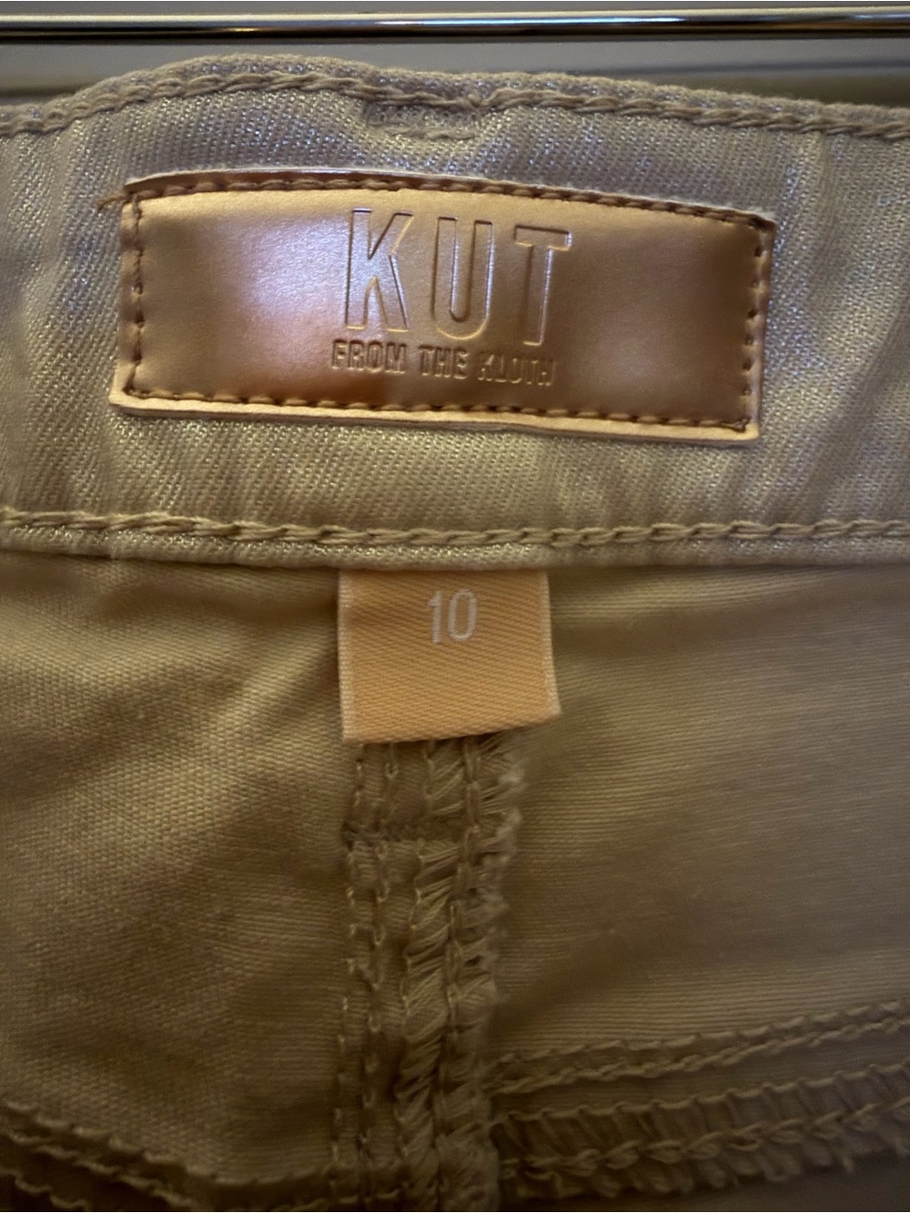 Kut from the Kloth Tan Metallic Straight-Leg Pants - Picture 4 of 4